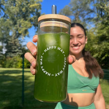 Load image into Gallery viewer, happywayglasstumblerwithstainlesssteelstrawreusable