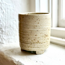 Load image into Gallery viewer, Beige ceramic pot on a light surface with a blurred window background