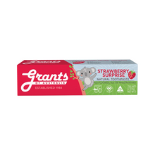 Load image into Gallery viewer, Box of Grants Strawberry Surprise natural toothpaste on a white background