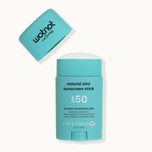 Load image into Gallery viewer, Natural zinc sunscreen stick with SPF 50 on a white background
