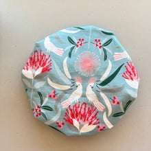 Load image into Gallery viewer, decorative floral print with birds and flowers on shower cap