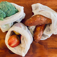 Load image into Gallery viewer, Hemp / Cotton Mesh Reusable Produce Bags: Set of 4 - Be Real Co. for mother earth