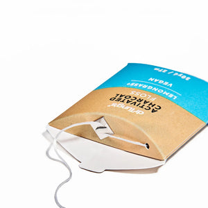 Product packaging with a white cable on a white background
