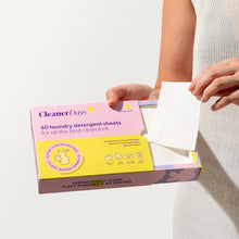 Load image into Gallery viewer, cleaner days fragrance free detergent sheets 
