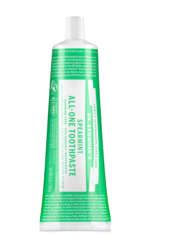 Dr Bronner spearmint toothpaste 