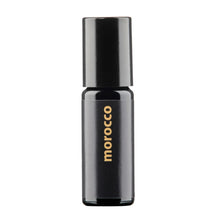 Load image into Gallery viewer, Black bottle with 'morocco' text on a white background
