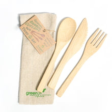 Load image into Gallery viewer, Bamboo Cutlery Set of 3 - Be Real Co. for mother earth 
