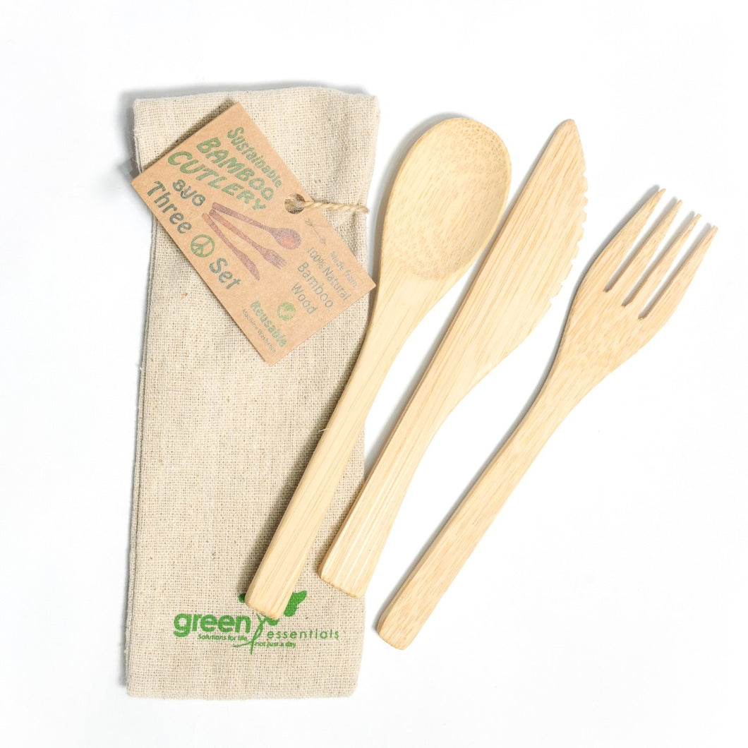 Bamboo Cutlery Set of 3 - Be Real Co. for mother earth 