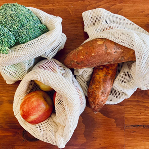 Hemp / Cotton Mesh Reusable Produce Bags: Set of 4 - Be Real Co. for mother earth 