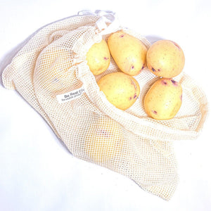 Hemp / Cotton Mesh Reusable Produce Bags: Set of 4 - Be Real Co. for mother earth 